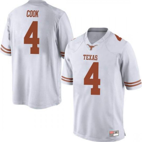 Mens Texas Longhorns #4 Anthony Cook Game University Jersey White